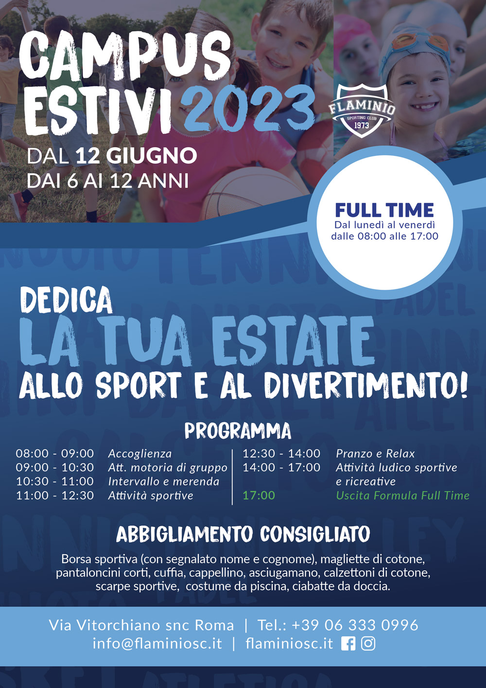 Campus Estivi 2023 al Flaminio Sporting Club